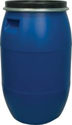 Бочка пластиковая с крышкой и металлическим обручем, 127 л, синий [БП 127]