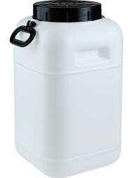 Бочка (бидон) пластиковая с крышкой и ручками, 30 л, белый [ББК 30п]