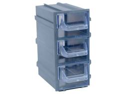 Контейнер (бокс) пластиковый для хранения мелочей К4, серый/прозрачный
