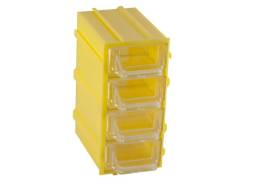 Контейнер (бокс) пластиковый для хранения мелочей К5-П1, желтый/прозрачный