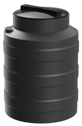 Бочка (емкость) пластиковая вертикальная с крышкой, 100 л, черный [TV100S1]