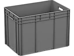Евроконтейнер пластиковый сплошной ЕС 6442.1, 600x400x420 мм, 85 л, серый