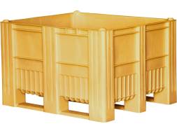 Крупногабаритный пластиковый контейнер сплошной на полозьях BoxPallet, 1200x1000x740 мм, желтый [C-Box 1210 S (740)]